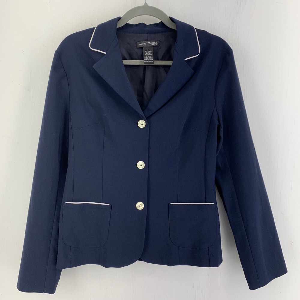 Jonathan Martin Large Dark Academia 3 Button Blazer Jacket Yacht Club Scholarly